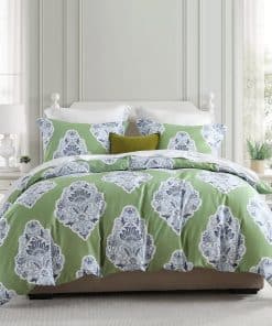 Quilta Damask Paisley Duvet Cover King - Juego de Funda de