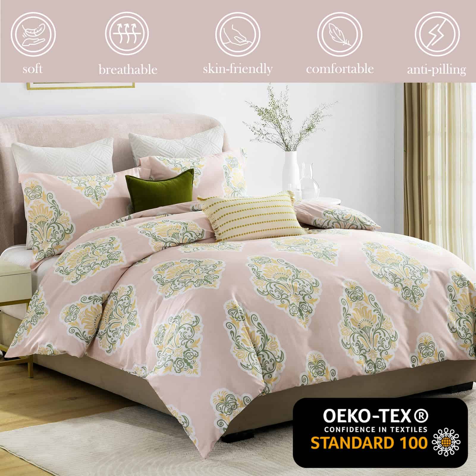 Quilta Damask Paisley Duvet Cover King - Juego de 3 Piezas - Imagen 3