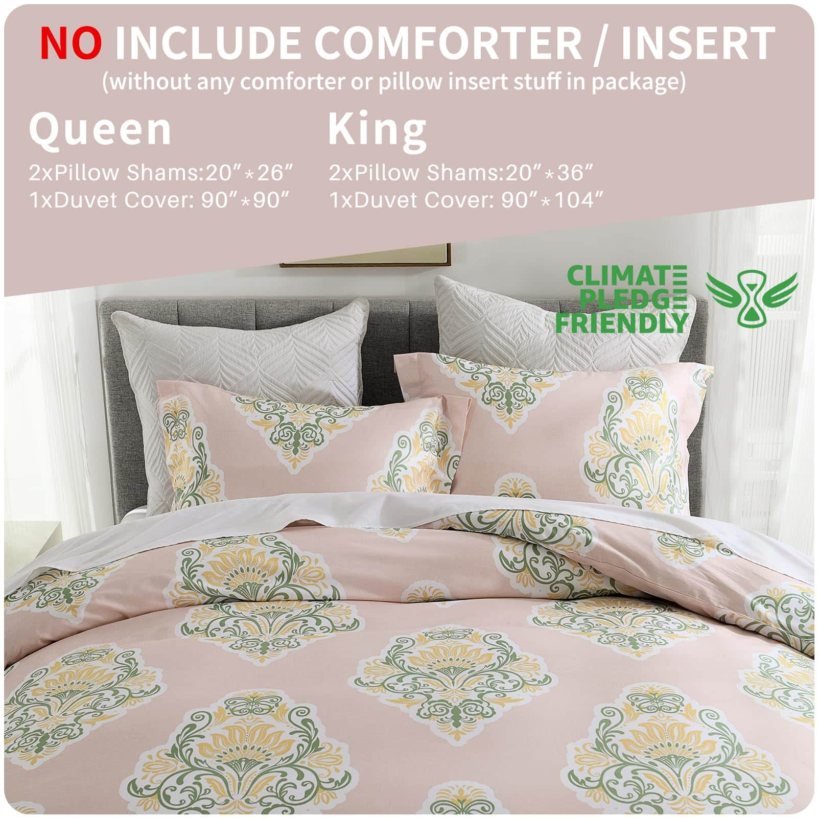 Quilta Damask Paisley Duvet Cover King - Juego de 3 Piezas - Imagen 7