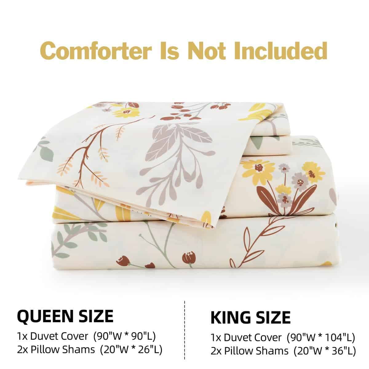 Juego de Funda de Edredón Floral EWlinens tamaño King - 3 - Imagen 7