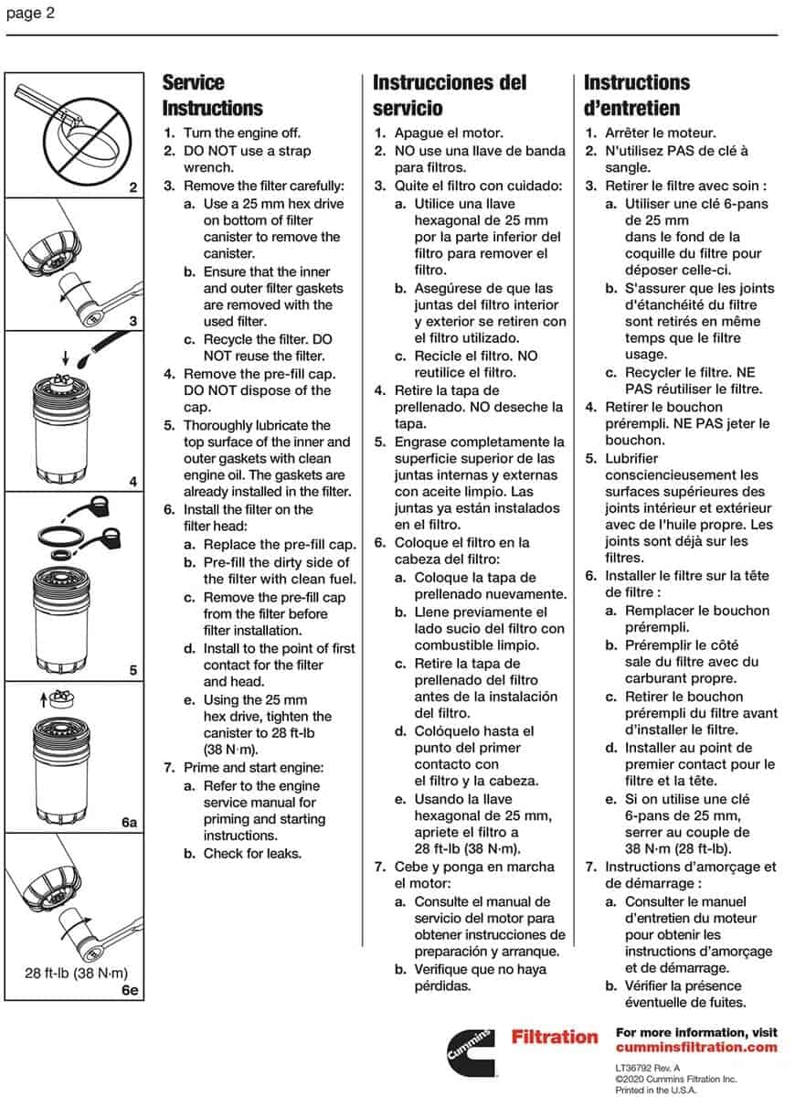 Kit de filtro de combustible original Fleetguard FF63054NN - Imagen 9