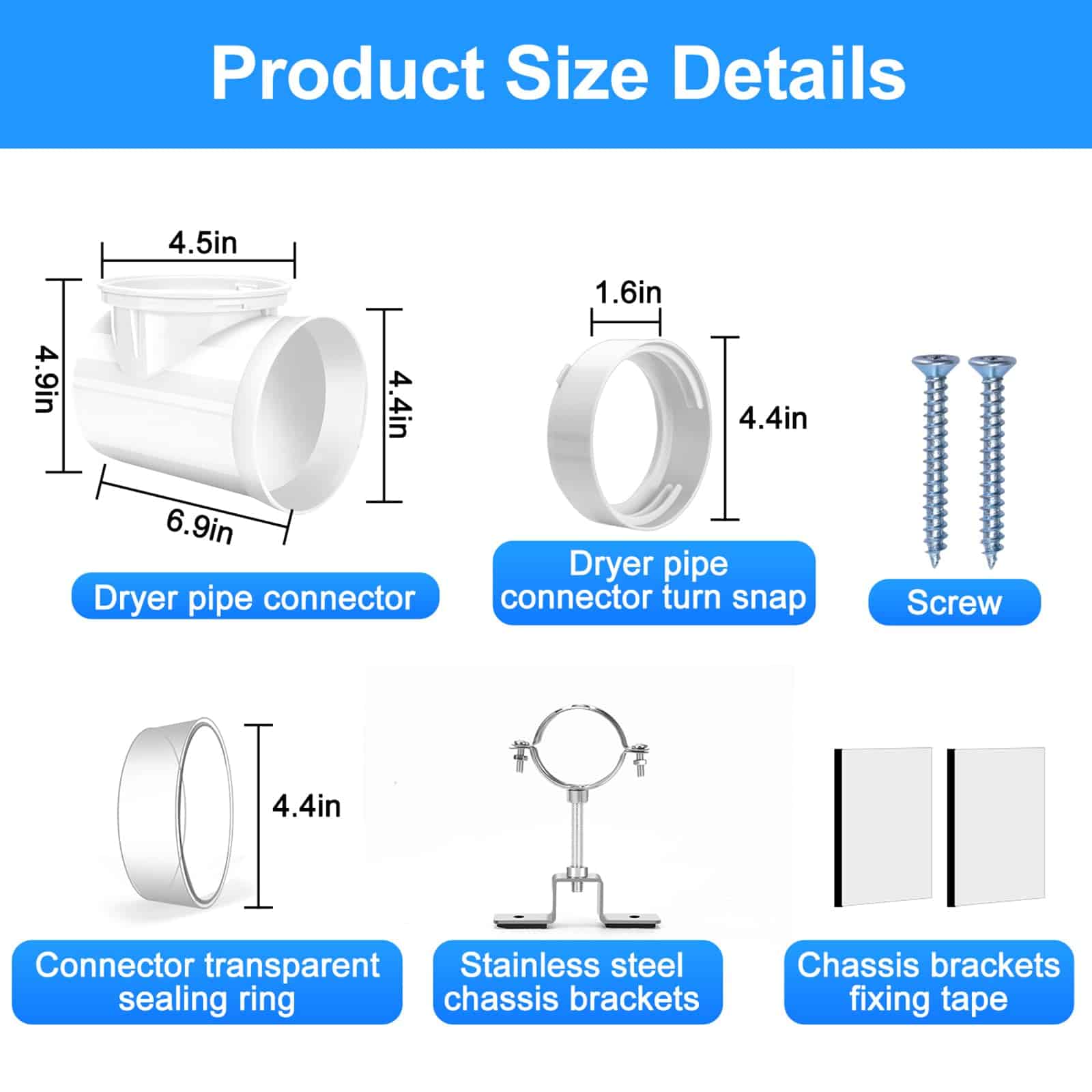 Kit de Conexión de Secadora de Ropa, Codo Adaptador de - Imagen 7