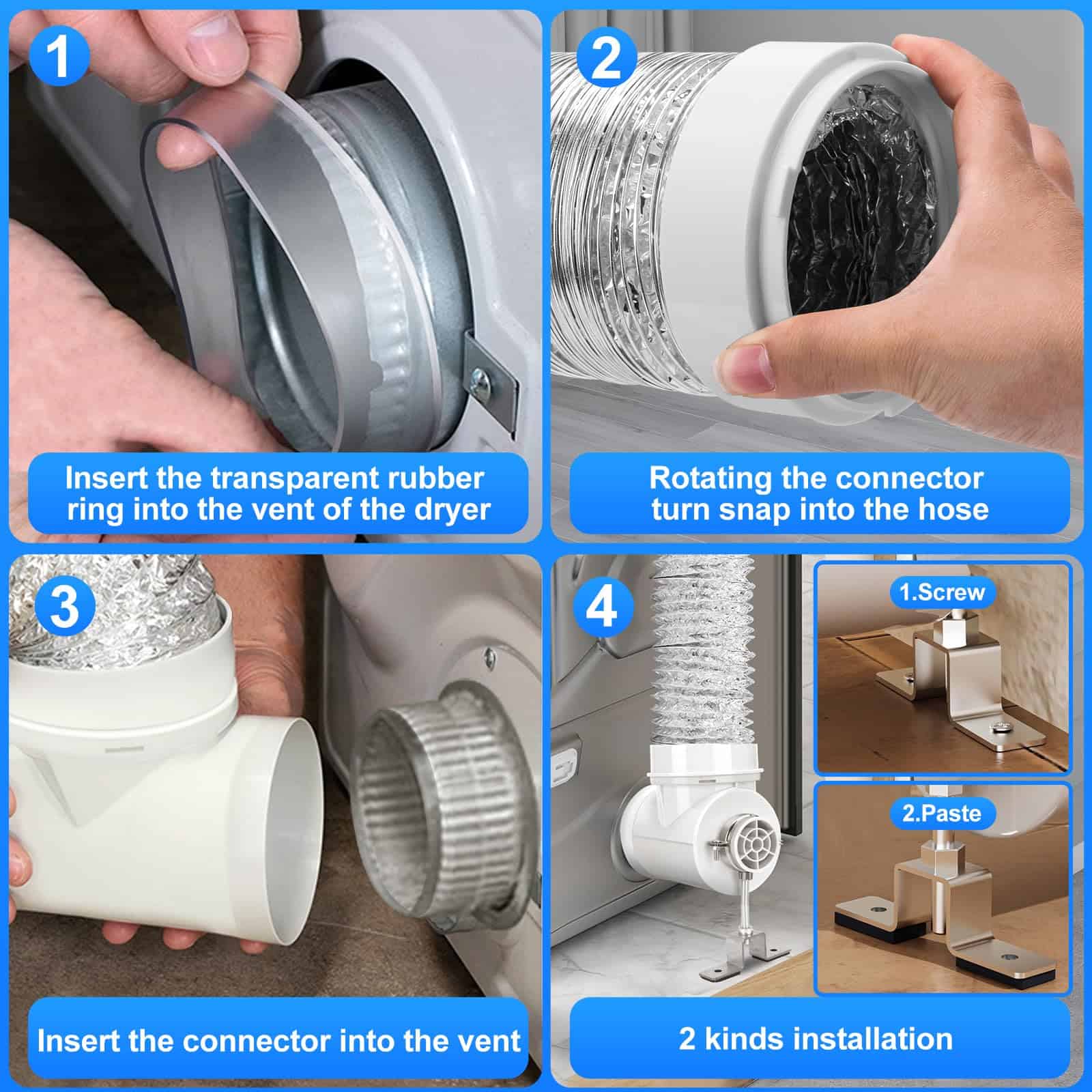 Kit de Conexión de Secadora de Ropa, Codo Adaptador de - Imagen 8