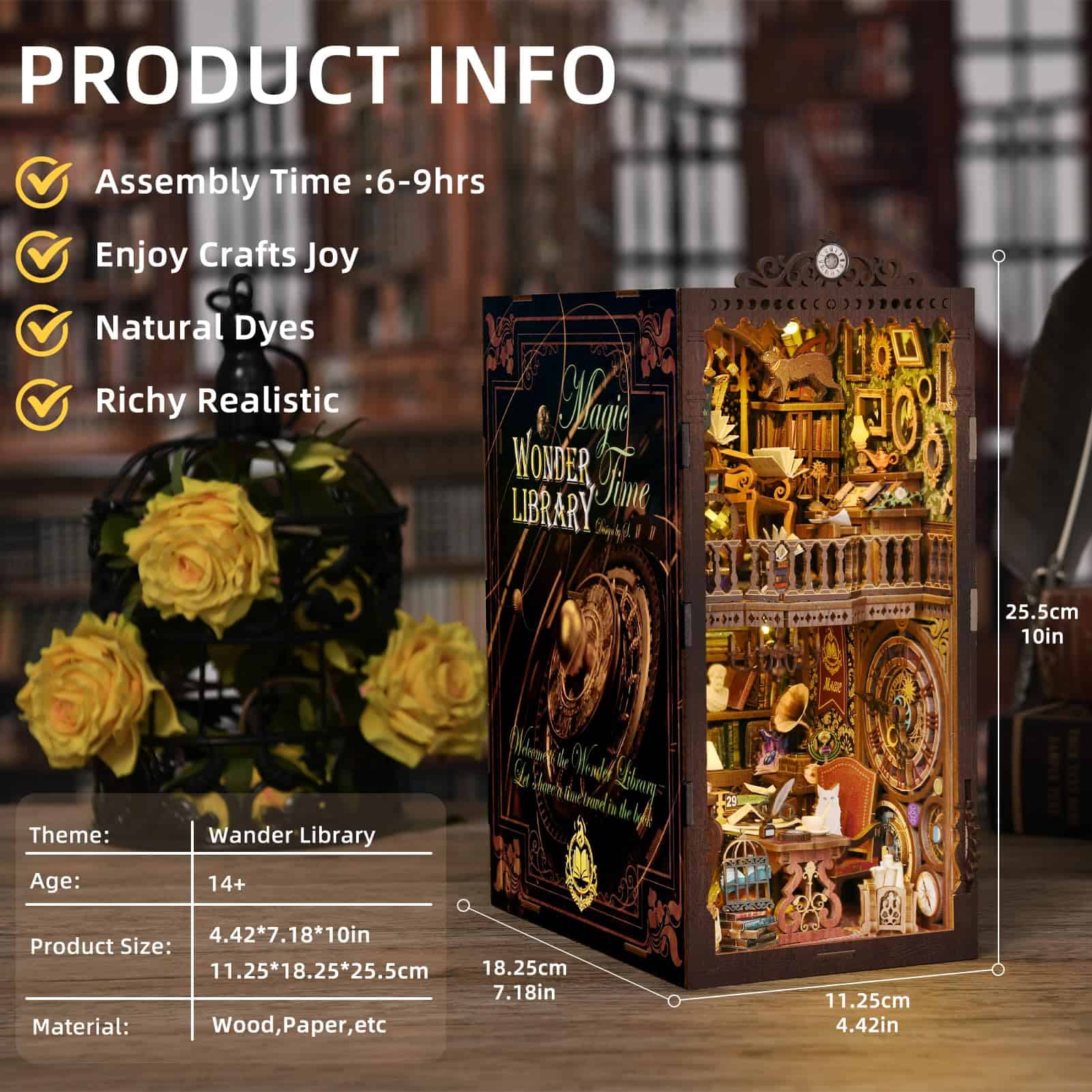 ASLOWSNAIL Kit de Librero DIY Book Nook, Kit de Casa de - Imagen 5