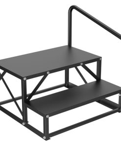 EEURAO Escalones de RV con Pasamanos, Escalones de Acero de