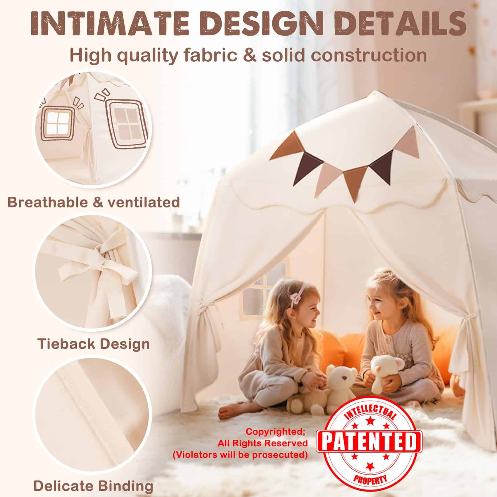 Tienda de Juego Extra Grande para Niños con Banderas y - Imagen 5