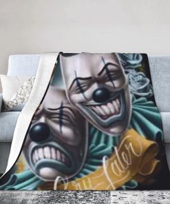 Manta de franela Moyjugt Smile Now Cry Later Clown Faces,