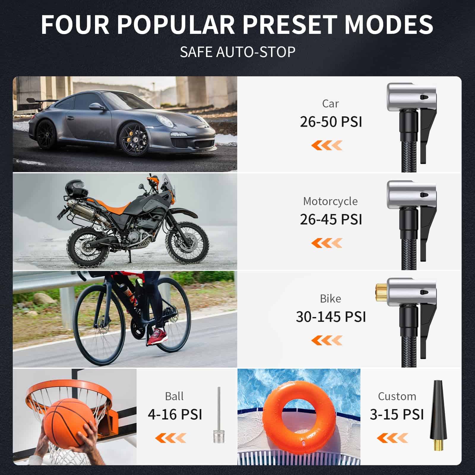 Inflador de Neumáticos Compresor de Aire Portátil, Bomba de - Imagen 6