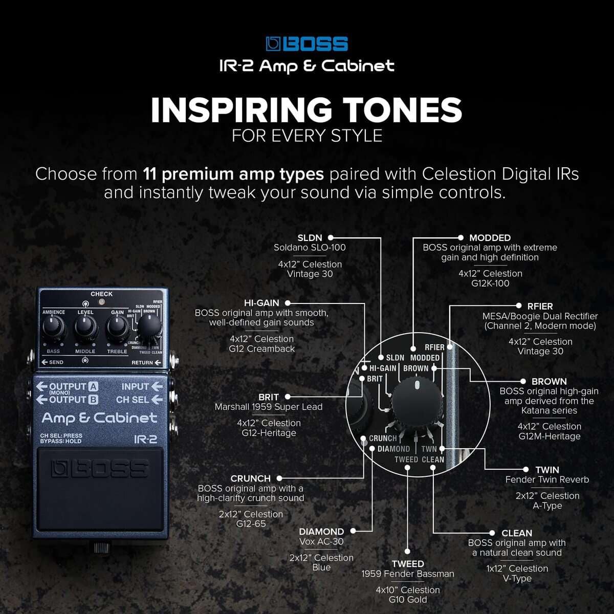 Pedal de Amplificador Boss IR-2 y Gabinete IR - Imagen 6