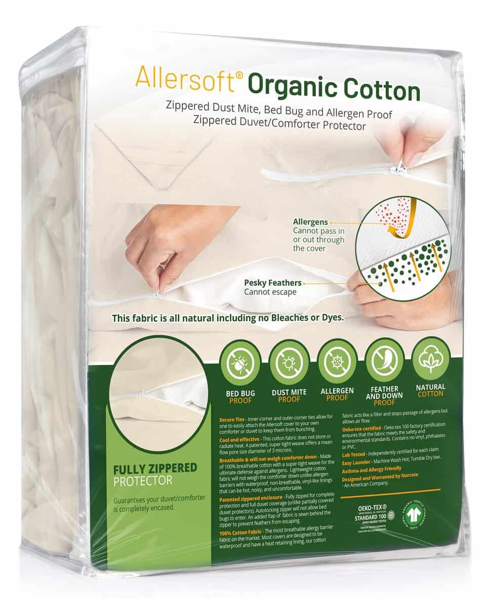 Allersoft|Protector de edredón y funda de algodón orgánico