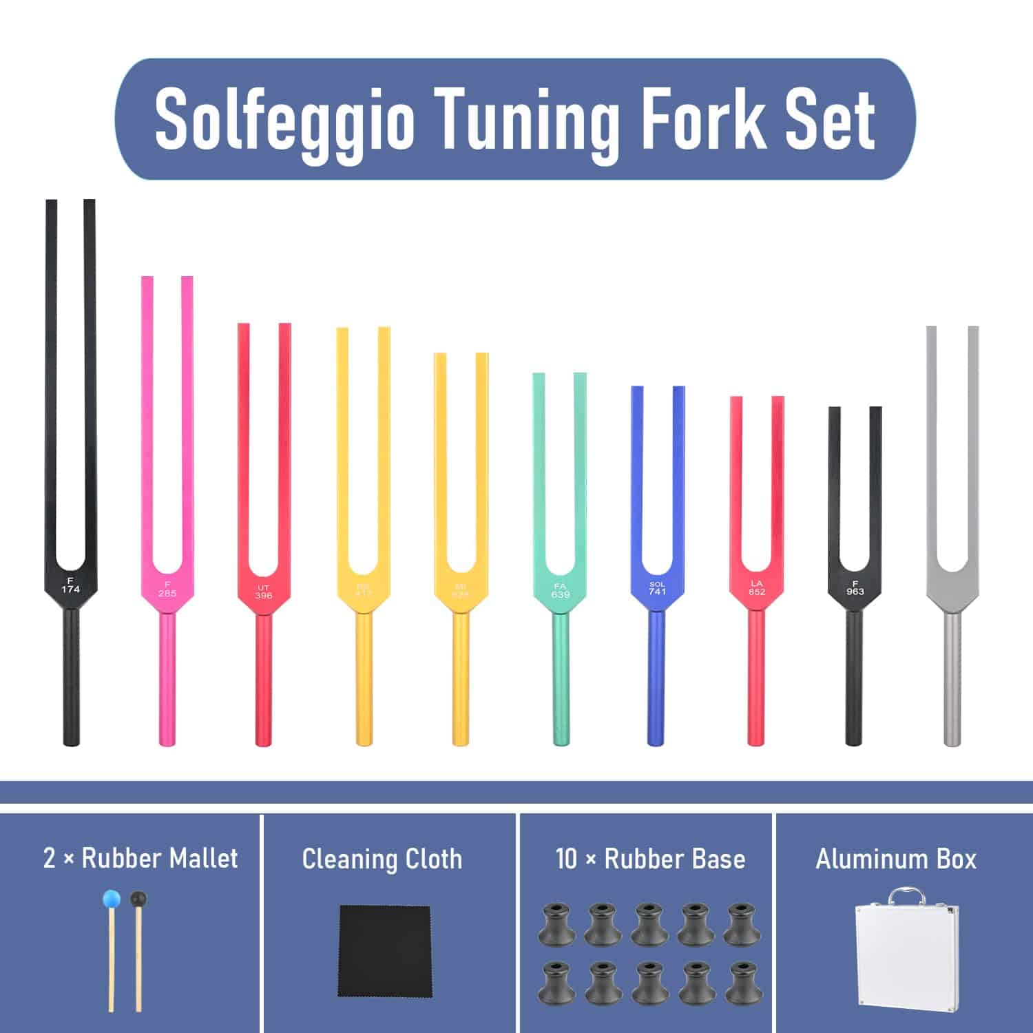 Set de Horquillas de Solfeggio BYZVUN, 10 Horquillas de - Imagen 3