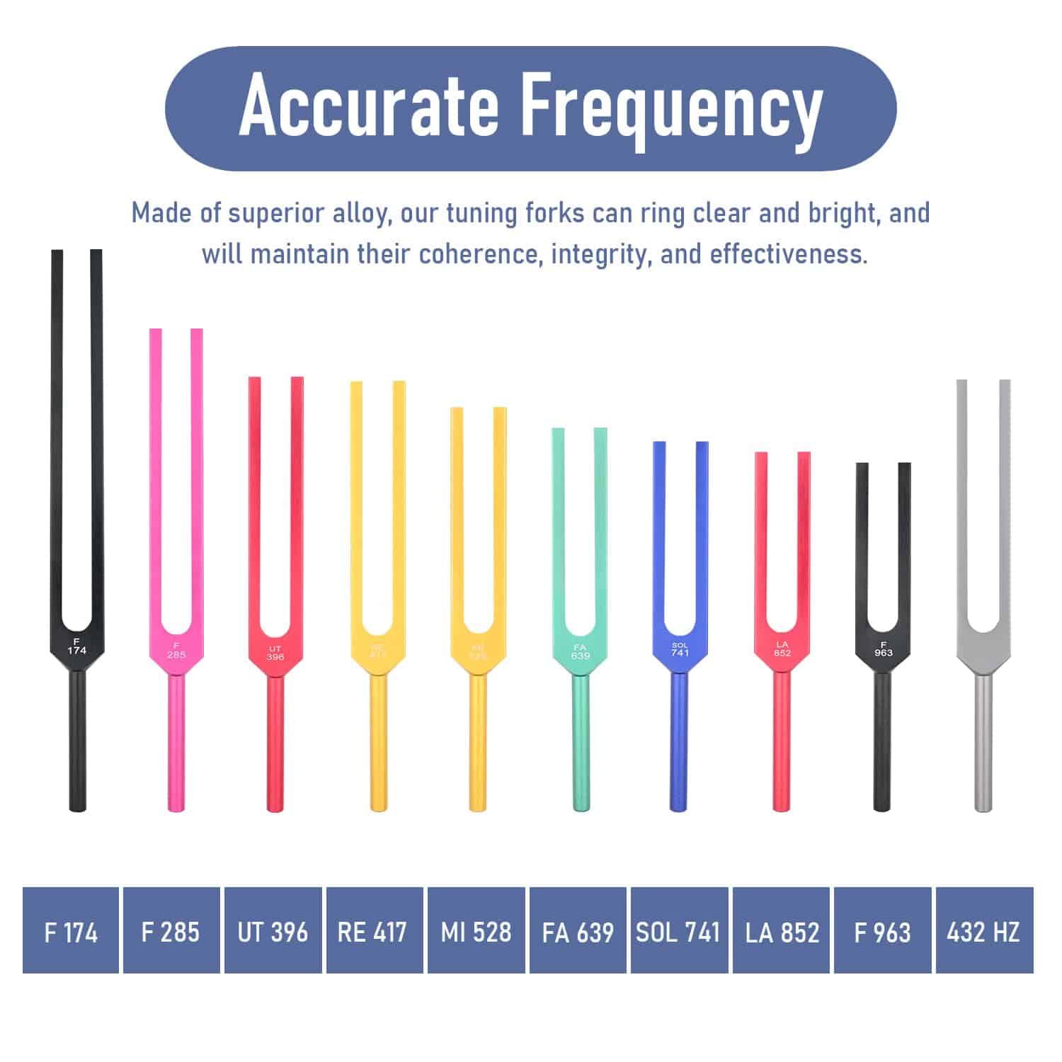Set de Horquillas de Solfeggio BYZVUN, 10 Horquillas de - Imagen 4