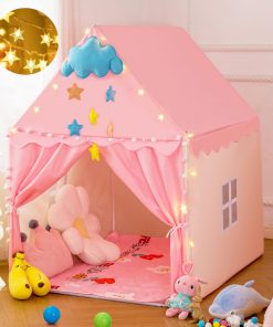 Casa de Juegos Rosa con Alfombra Acolchada para Niños,