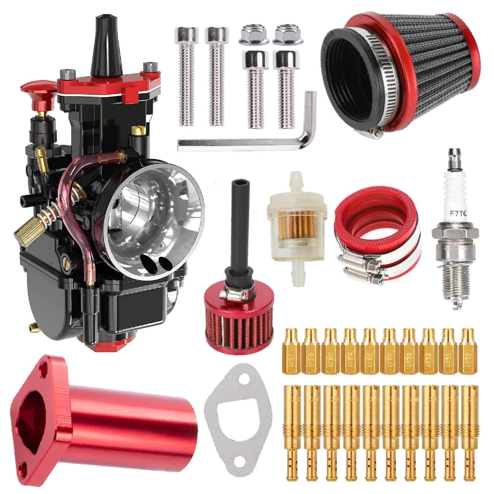 Kit de carburador MTRPARTS PWK28 30MM - -ROJO