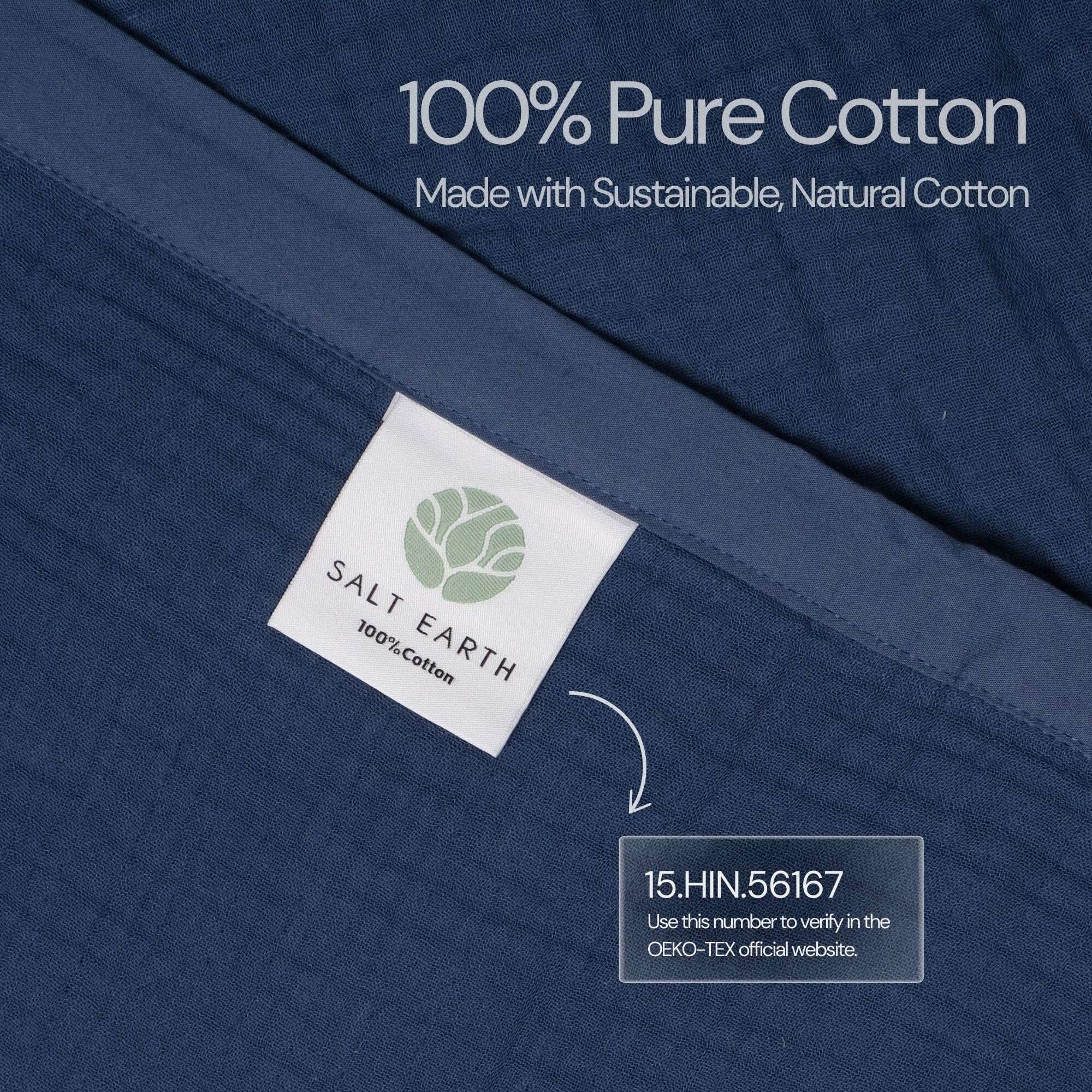 Manta de muselina de algodón 100% Salt Earth, tamaño - Imagen 5