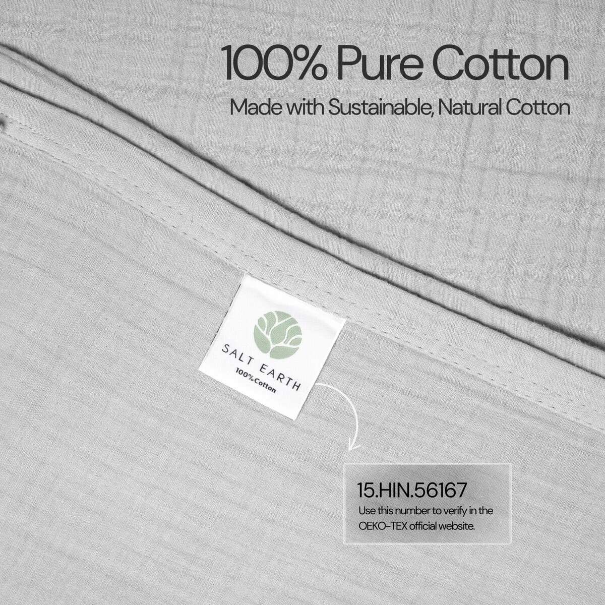 Manta de algodón muselina Salt Earth 100%, manta de gasa - Imagen 5