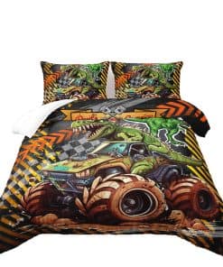 Juego de Ropa de Cama 3D de Camión Monstruo Verde Cartoon