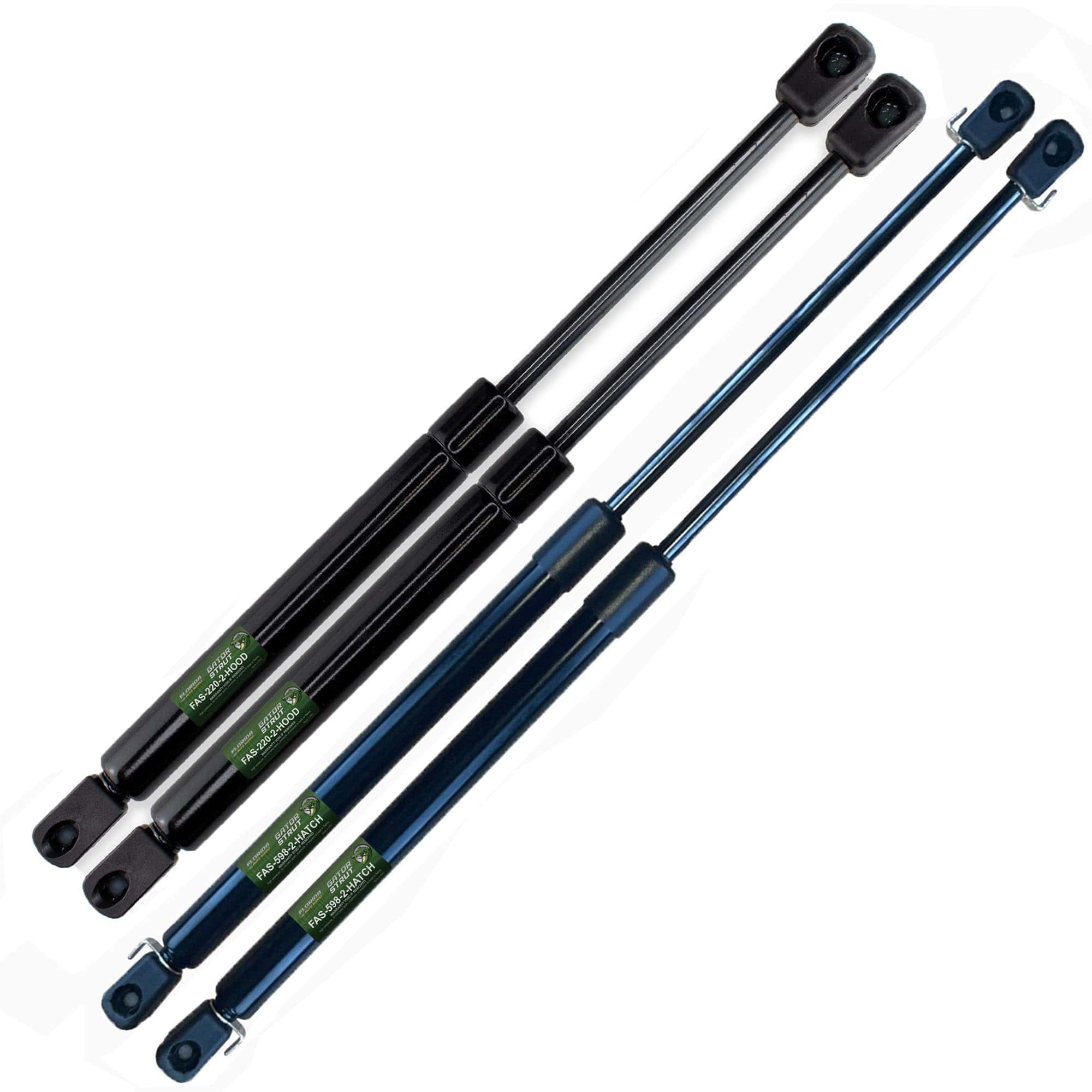 2 Soportes de Elevación de Capó + 2 Soportes Traseros de