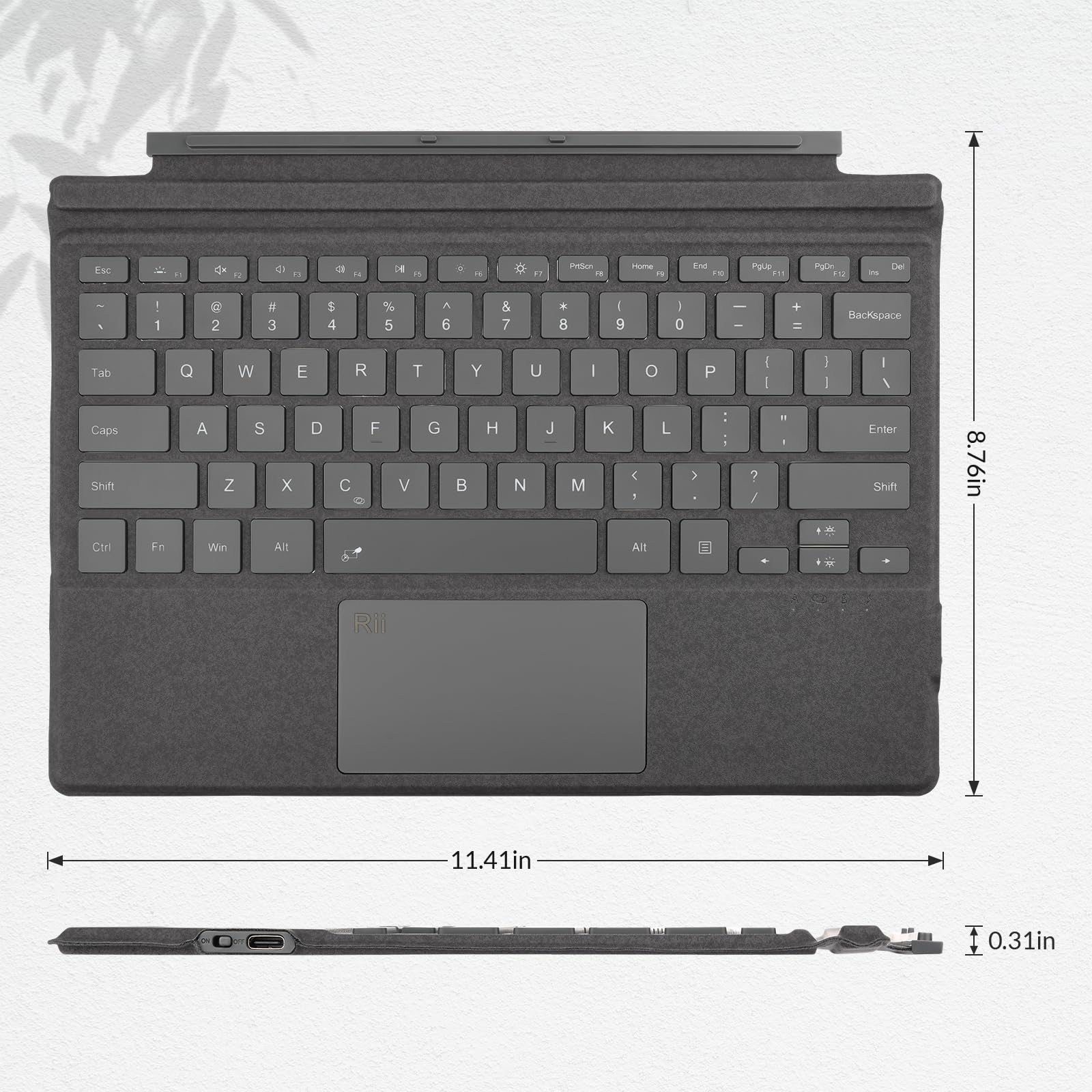 Teclado Rii para Surface Pro 7, Bluetooth 5.2, - Imagen 7