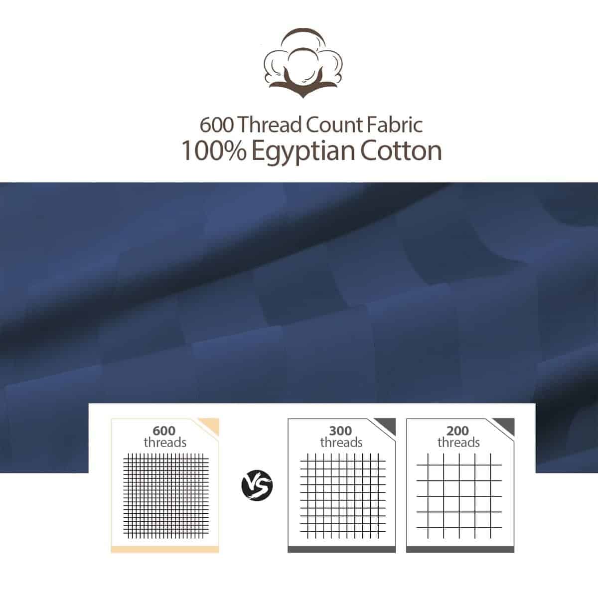 Sábana Ajustable de Tamaño King 100% Algodón Egipcio, 600 - Imagen 9