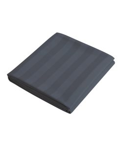 Sábana Plana tamaño King, 400 TC 100% -Gris Oscuro a Rayas