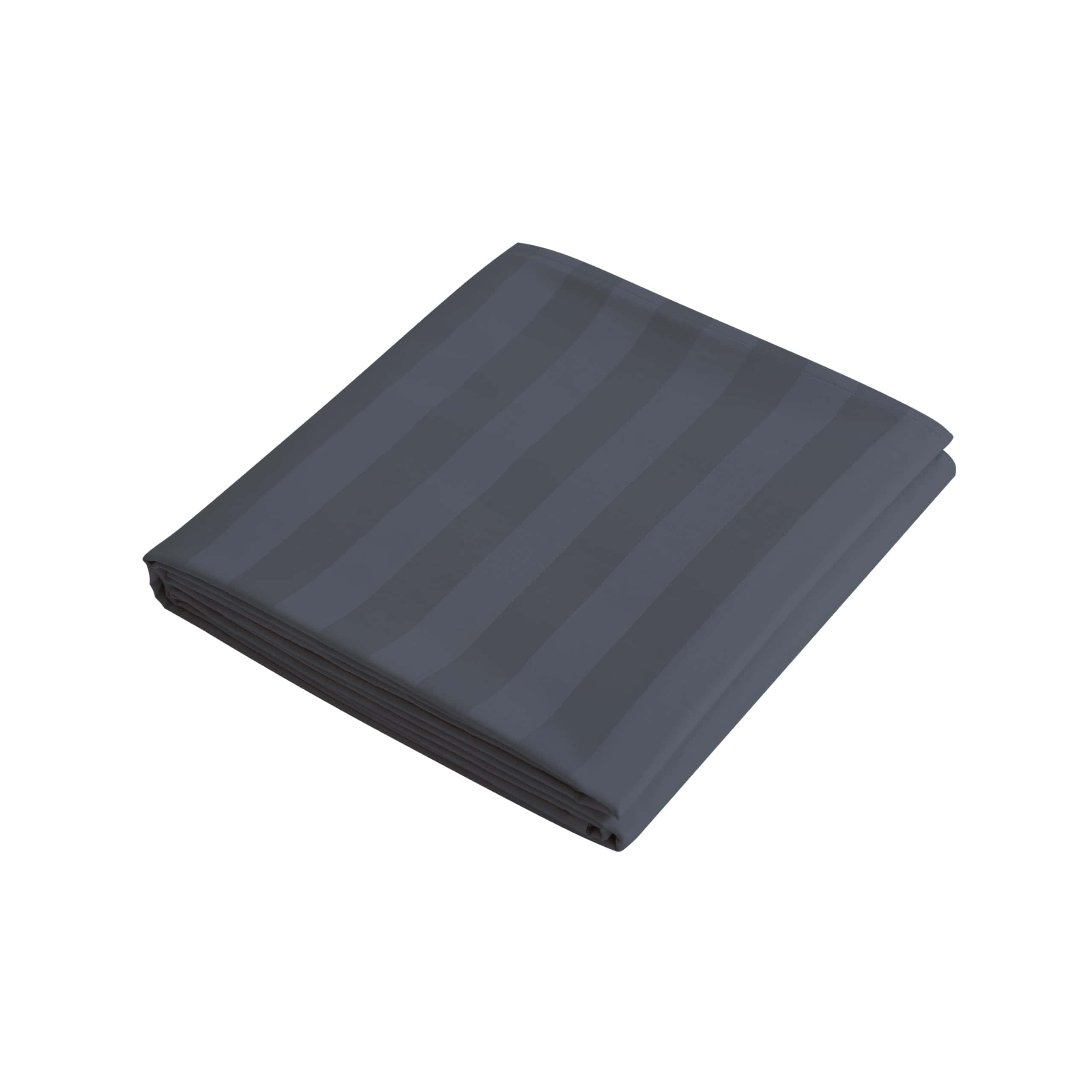 Sábana Plana tamaño King, 400 TC 100% -Gris Oscuro a Rayas