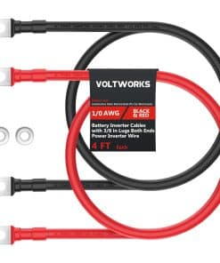 Cables de batería de cobre puro rojo + negro 1/0 AWG