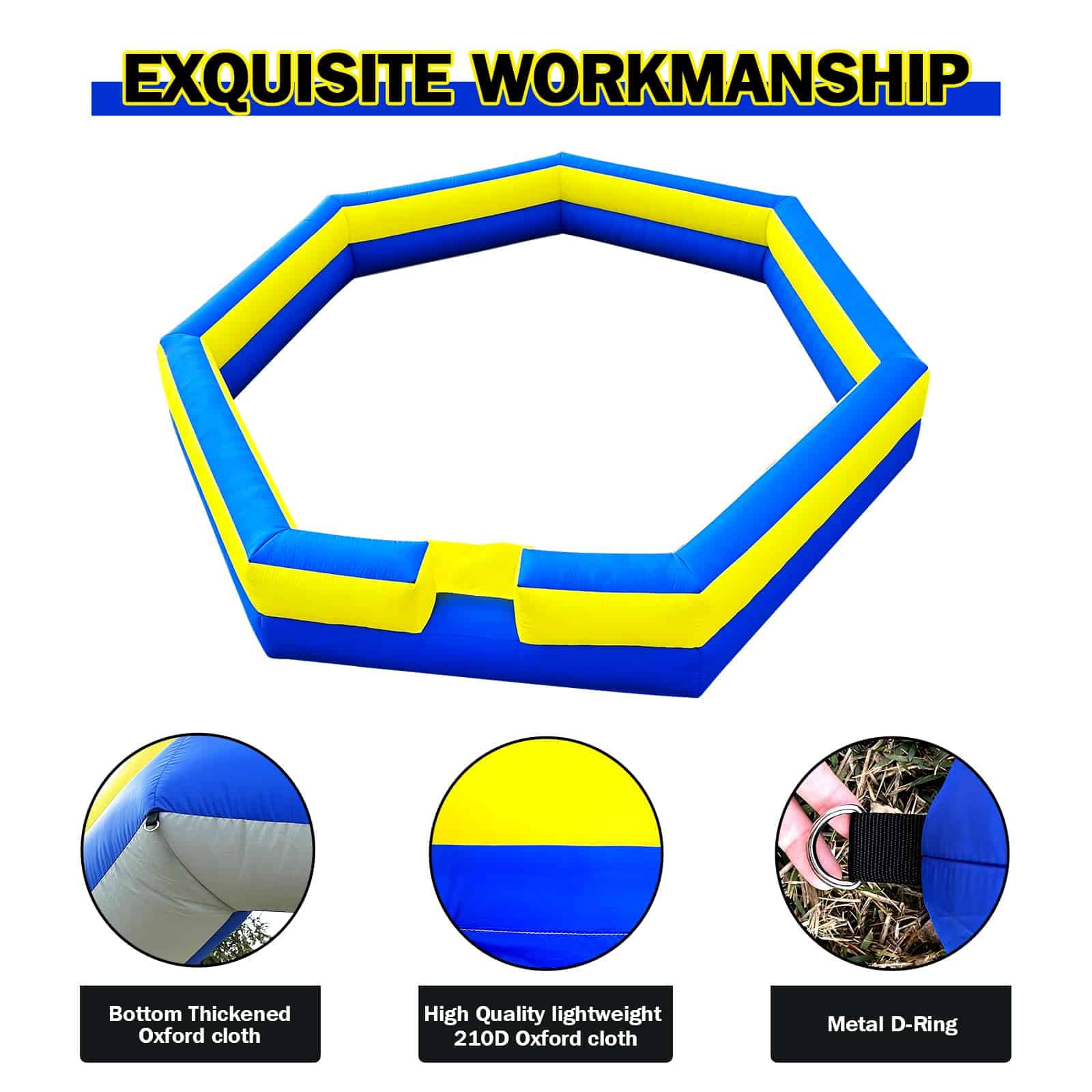 WARSUN 15FT Gaga Ball Pit Inflable con -Azul y Amarillo - Imagen 3