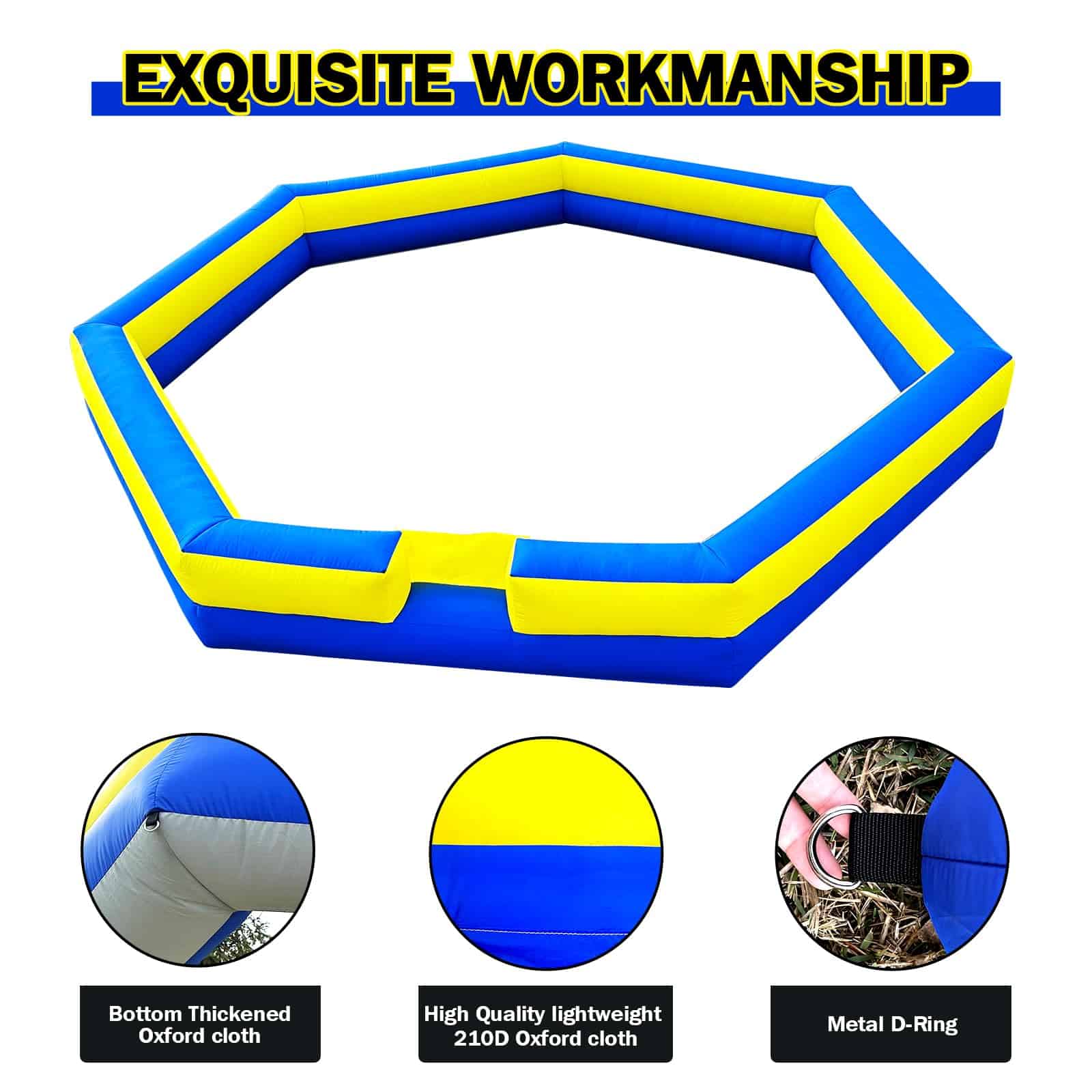 WARSUN 20FT Gaga Ball Pit Inflable con -Azul y Amarillo - Imagen 7