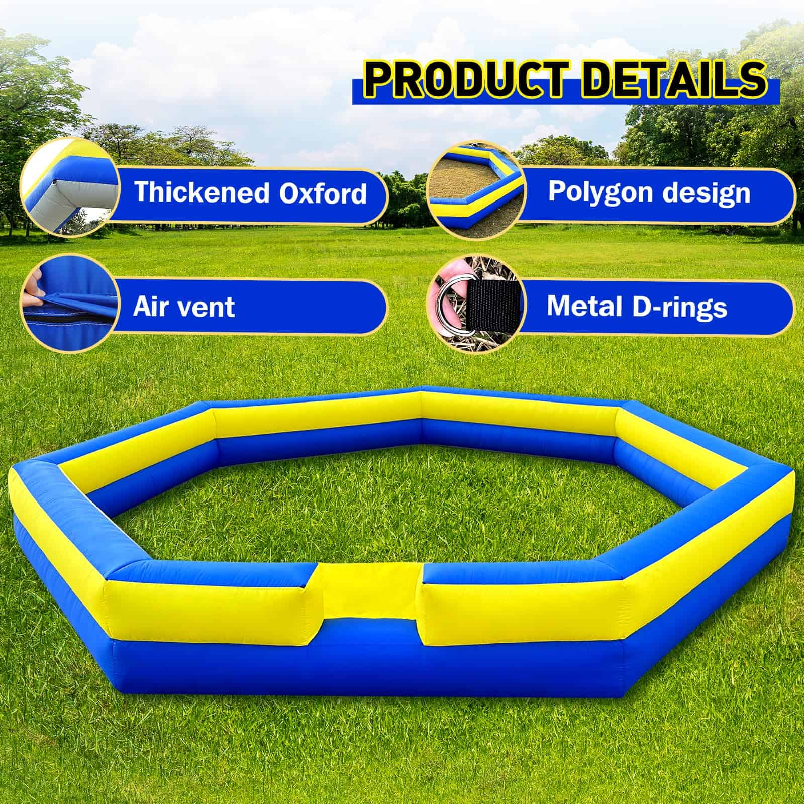 WARSUN 20FT Gaga Ball Pit Inflable con -Azul y Amarillo - Imagen 6