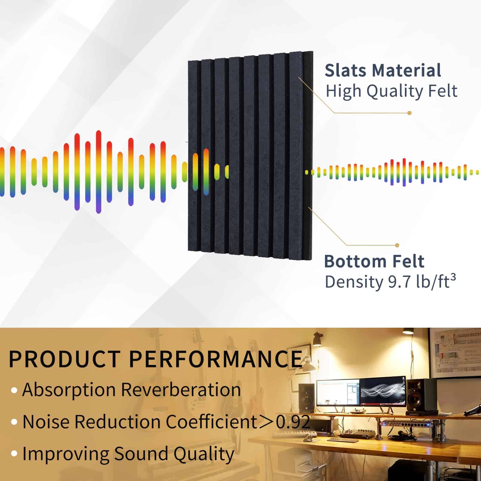 6 Paquetes Paneles Acústicos Autoadhesivos de Doble Capa - Imagen 4