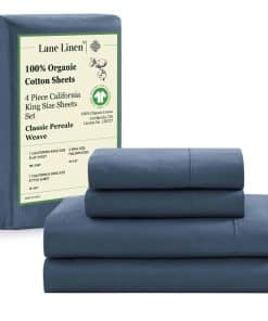 Juego de sábanas Lane Linen King de algodón 100% orgánico,