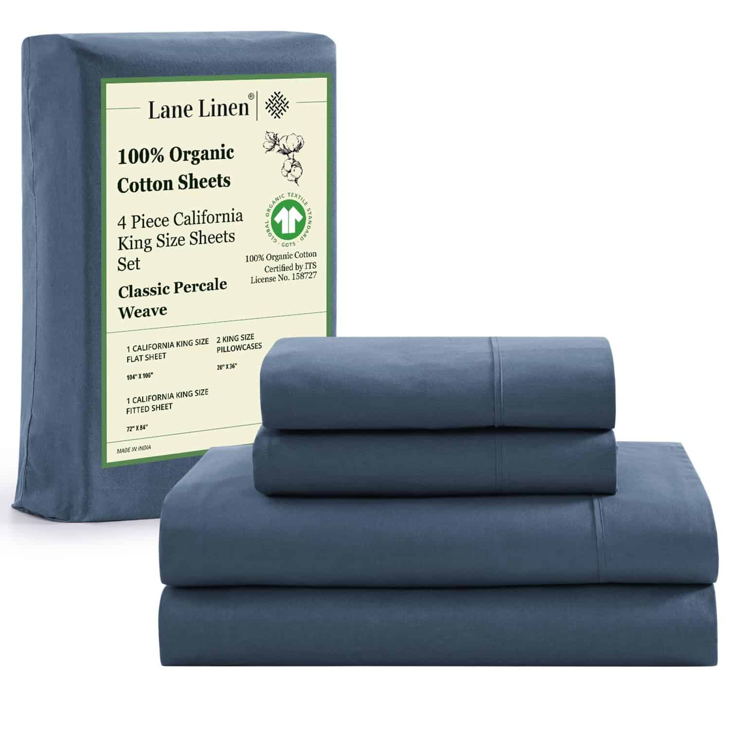 Juego de sábanas Lane Linen King de algodón 100% orgánico,