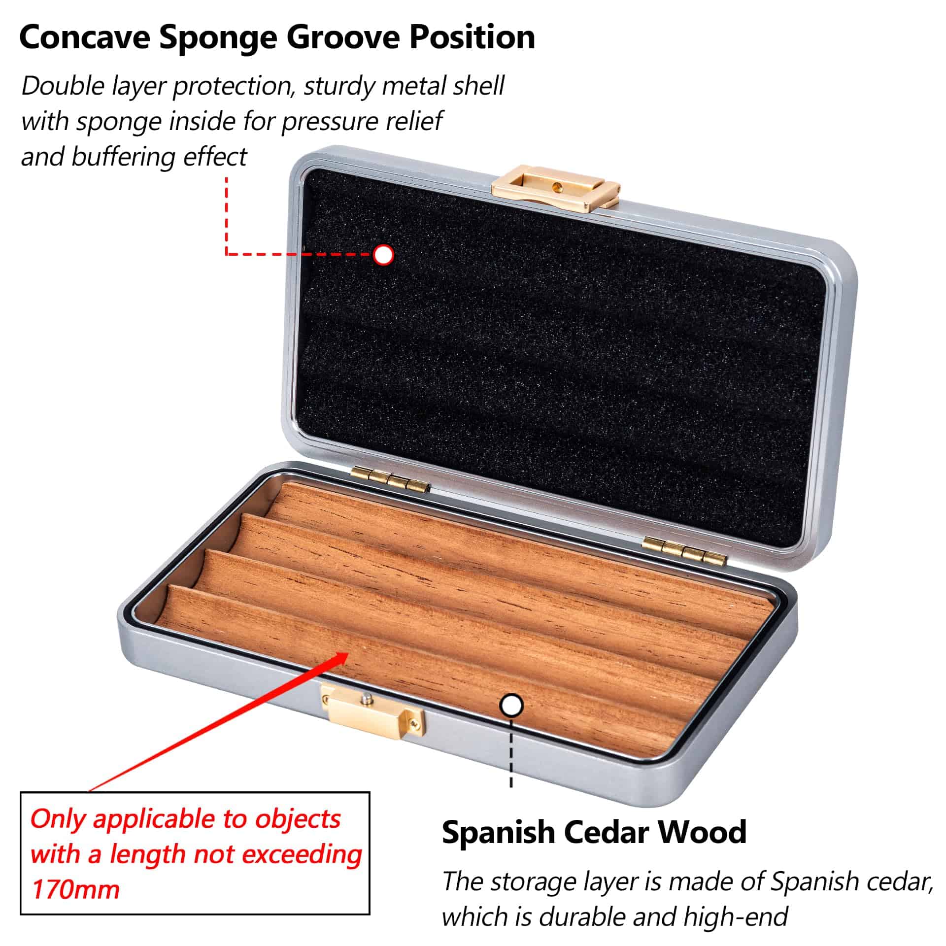 Estuche de viaje Goshentech, Capacidad para 4 puros Toro, - Imagen 3