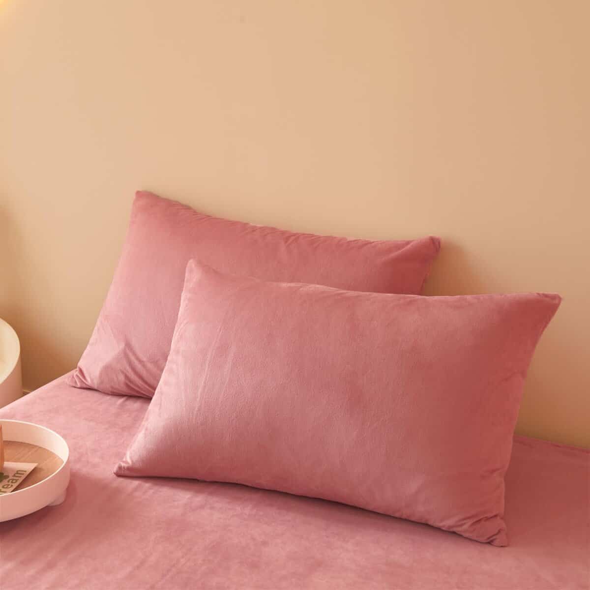 Juego de Funda de Edredón de Terciopelo Rosa Viejo FOPPA - Imagen 10