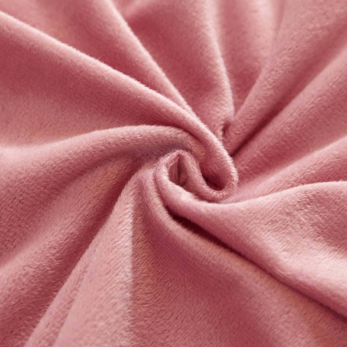 Juego de Funda de Edredón de Terciopelo Rosa Viejo FOPPA - Imagen 7