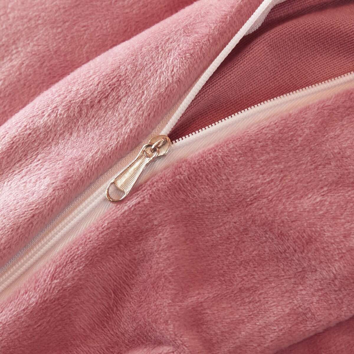 Juego de Funda de Edredón de Terciopelo Rosa Viejo FOPPA - Imagen 8