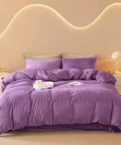 Juego de Funda nórdica de Terciopelo Morado FOPPA Queen -