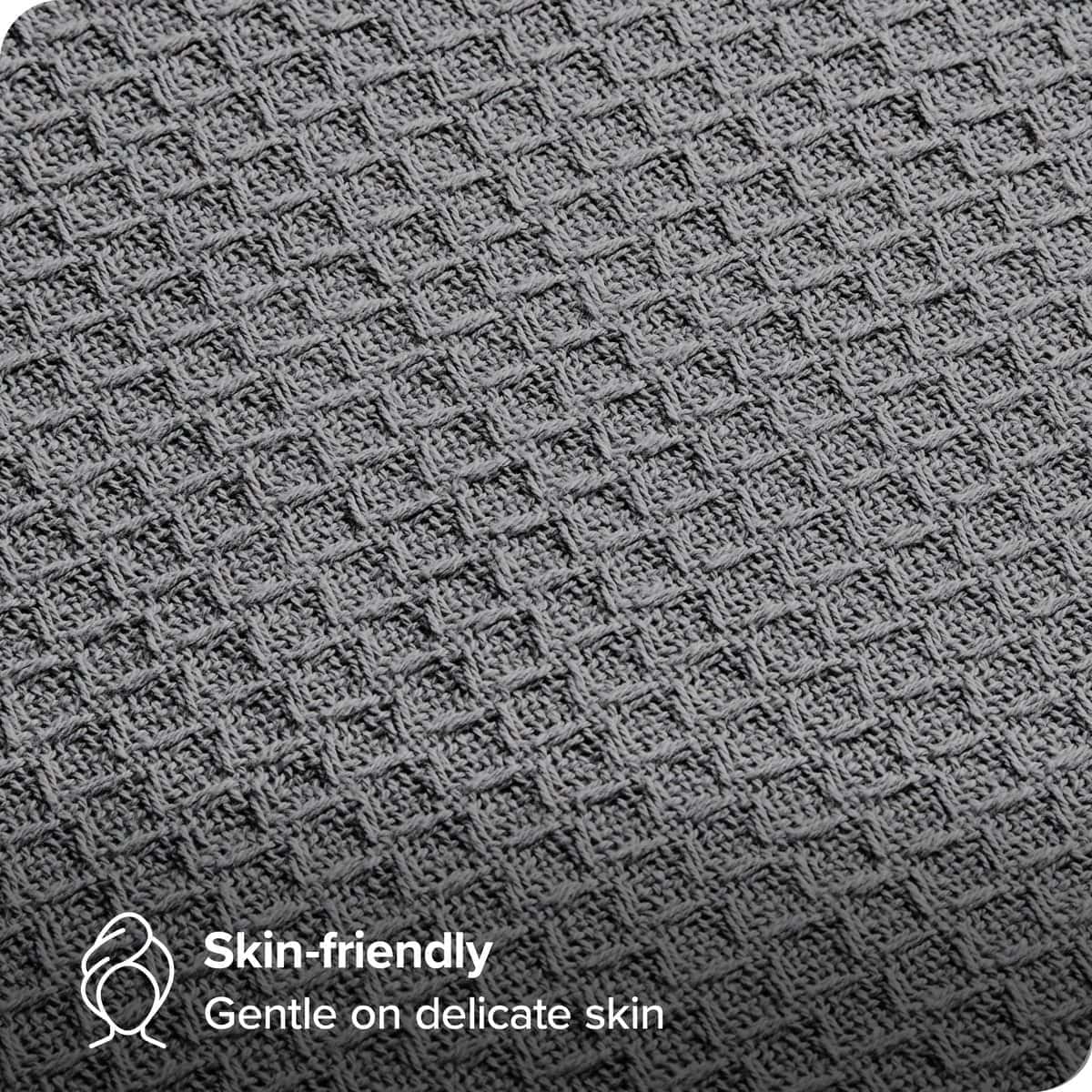 Manta Waffle Gris Bare Home, King 108Wx90L, 100% Algodón, - Imagen 8