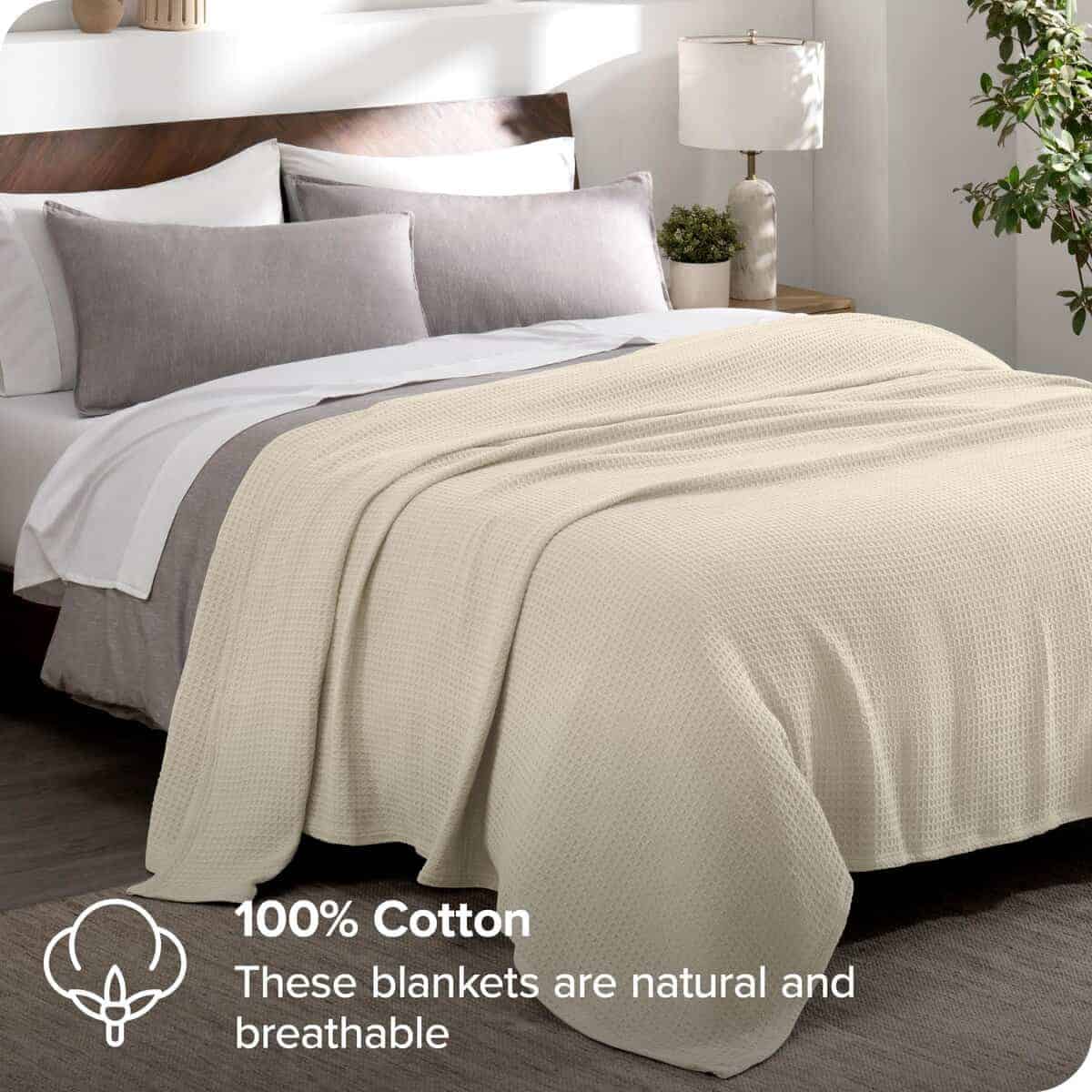 Manta de Gofre Oyster Bare Home, Full/Queen 90Wx90L, 100% - Imagen 3