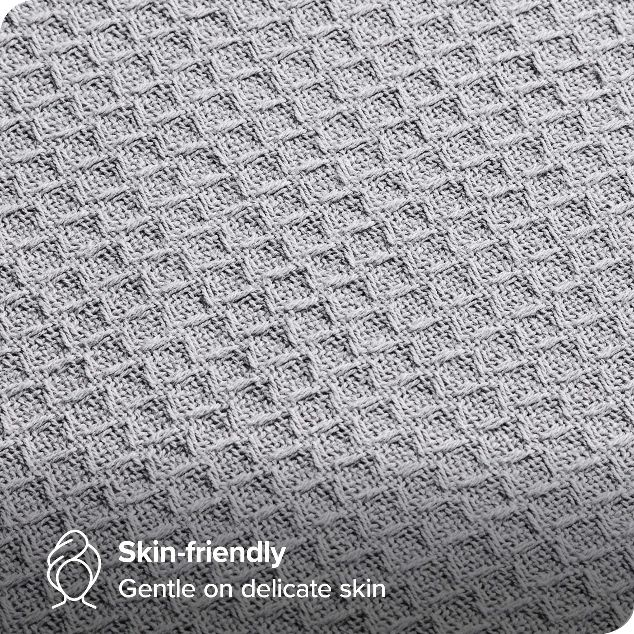 Manta de Gofre en Gris Claro de Bare Home, King 108Wx90L, - Imagen 8