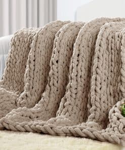 Manta de Punto Grueso Carriediosa 50" X 60", -Taupe