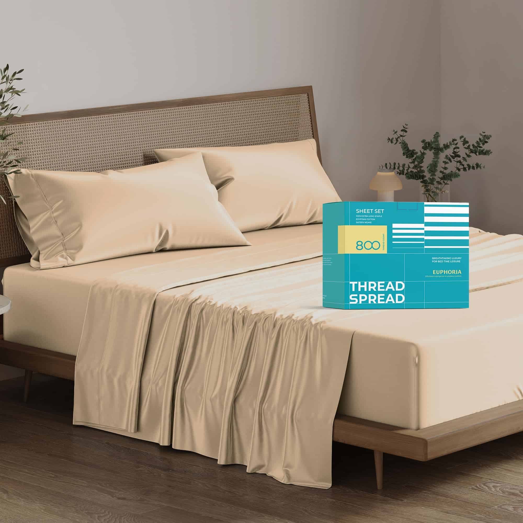 Juego de Sábanas 100% algodón egipcio para -Taupe