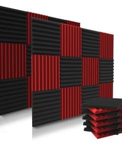 52 Pack Paneles Acústicos 1 X 12 X 12 -egro/Rojo