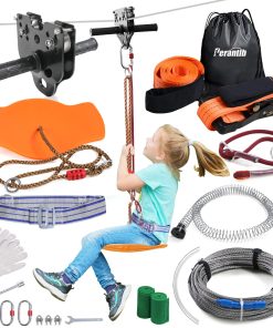 Kits de tirolesa para niños en el patio -160 pies)