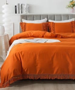 Juego de Funda Nórdica 3Pcs (1 Funda Nórdica + -Naranja