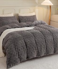 Juego de Funda de Edredón de Felpa Levoo Tamaño Queen Ultra