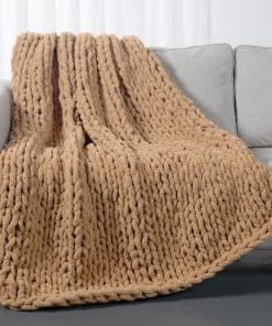 Manta de Punto Grueso Carriediosa 60" X -Marrón Tan