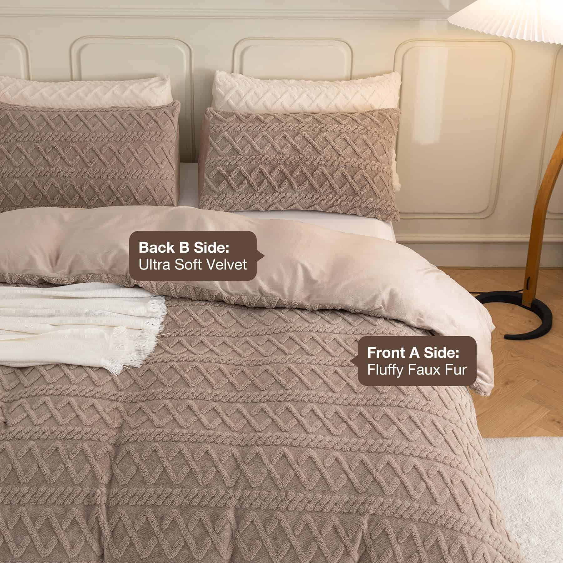 Juego de Funda Nórdica King Size Levoo de Peluche Ultra - Imagen 3