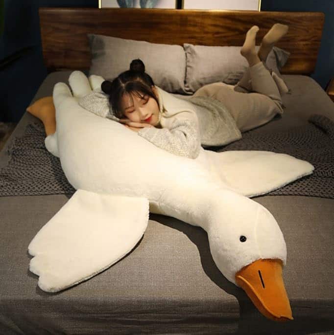 Almohada de Peluche de Ganso MUVLUS, Gigante Blanco, - Imagen 3